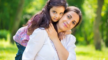 Girl and mother